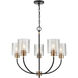 Renitta 5 Light 26 inch Matte Black/Modern Gold Chandelier Ceiling Light